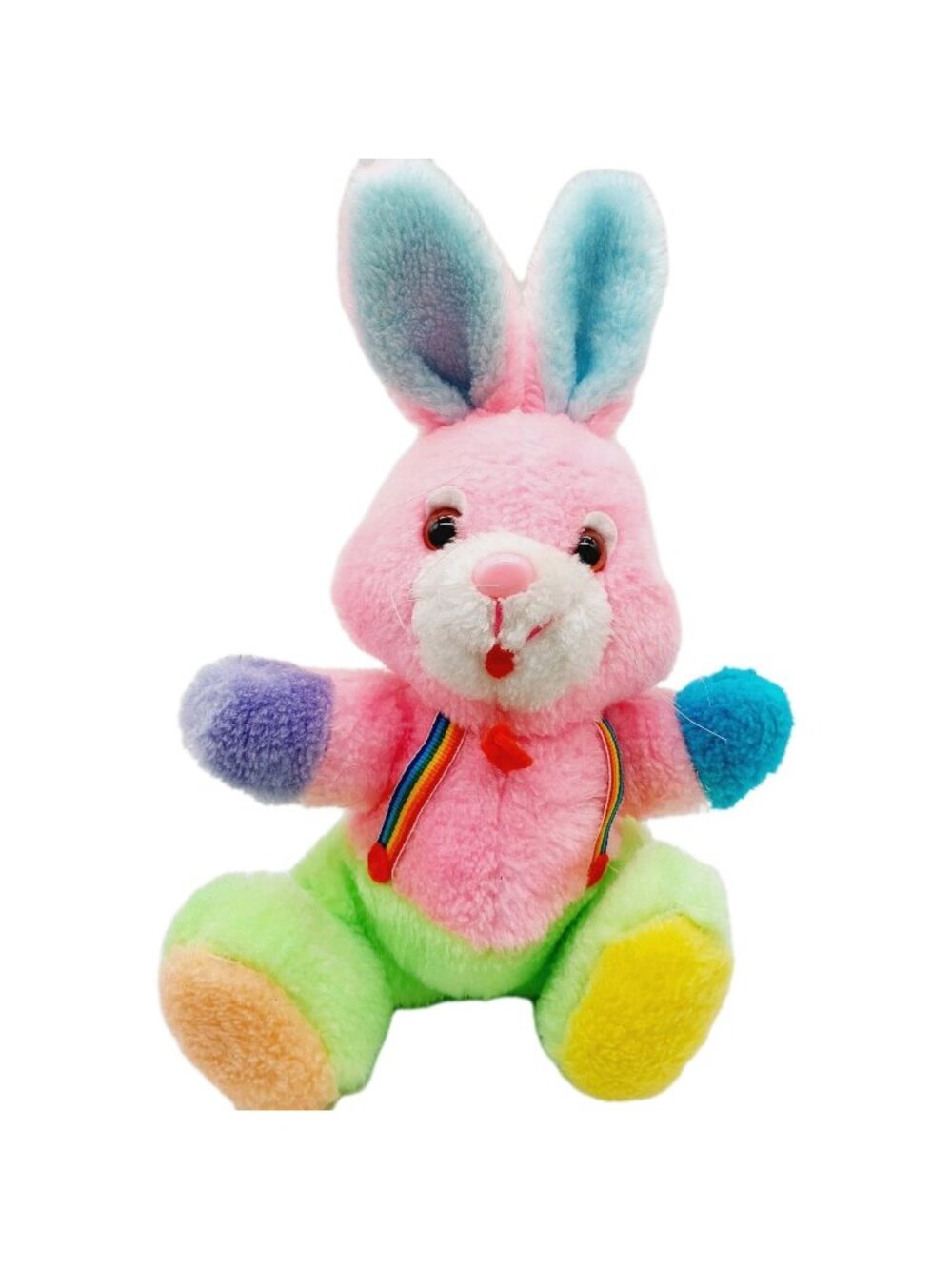 Easter Pets Unlimited Colorblock Bunny Rabbit Stuffed Animal Vintage 10"